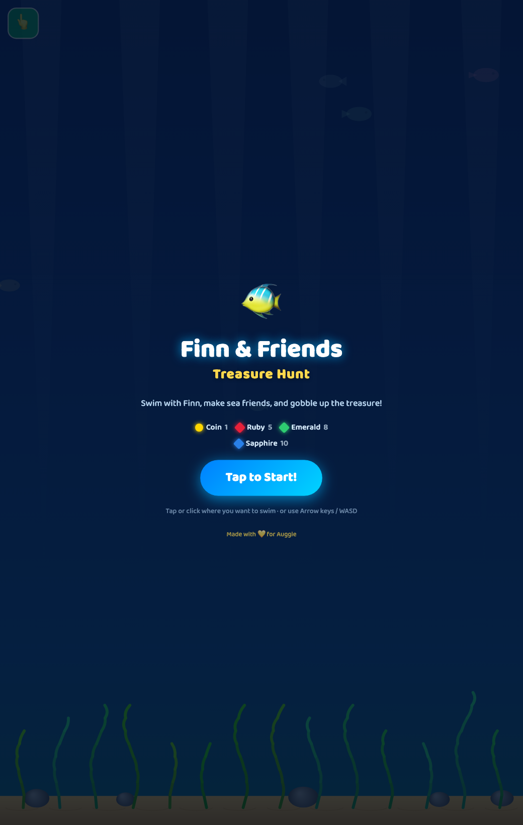 Finn & Friends Treasure Hunt β title screen